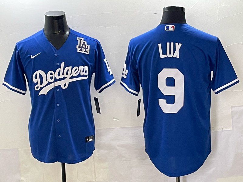 Men Los Angeles Dodgers #9 Lux blue Nike NFL 2025 jersey 003->los angeles dodgers->MLB Jersey